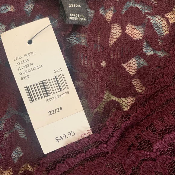 Lane Bryant 22/24 Sheer Floral Lace Blouse Tunic Gorgeous Detailed Design - Picture 3 of 11